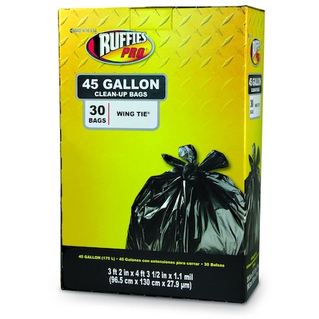 Ruffies Ruffies Pro 45 gal Trash Bags Wing Ties 30 pk 1.1 mil 1124922